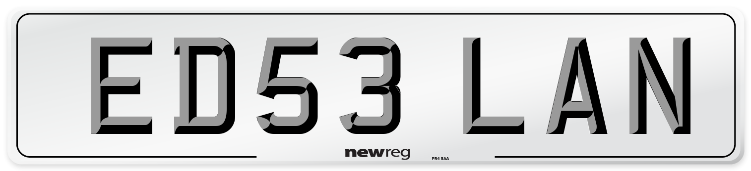 ED53 LAN Number Plate from New Reg